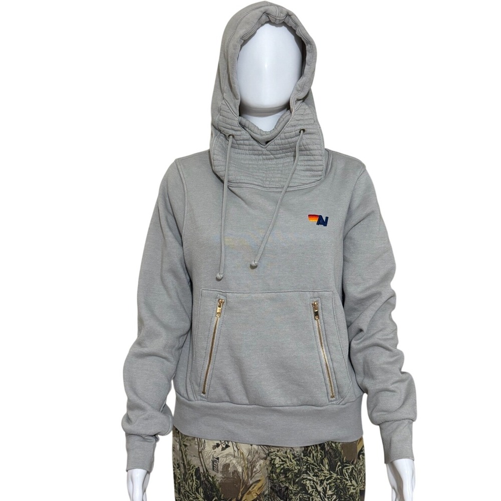 Aviator Nation Grey Ninja Pullover Hoodie Size XS